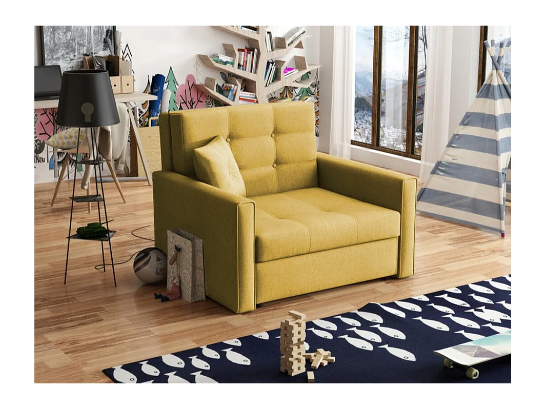 Fauteuil Columbus 101, Jaune, 85x103x98cm, Tapisserie, Pieds: Plastique|Métal