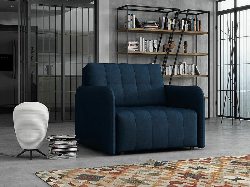 Fauteuil Columbus 176, Bleu, 85x95x98cm, Tissu, Pieds: Métal|Plastique