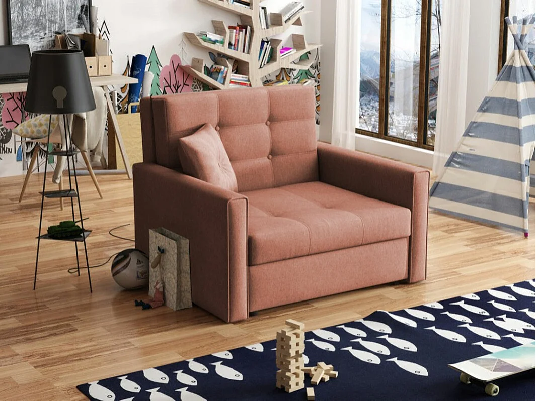 Fauteuil Columbus 101, Rose, 85x103x98cm, Tapisserie, Pieds: Plastique|Métal