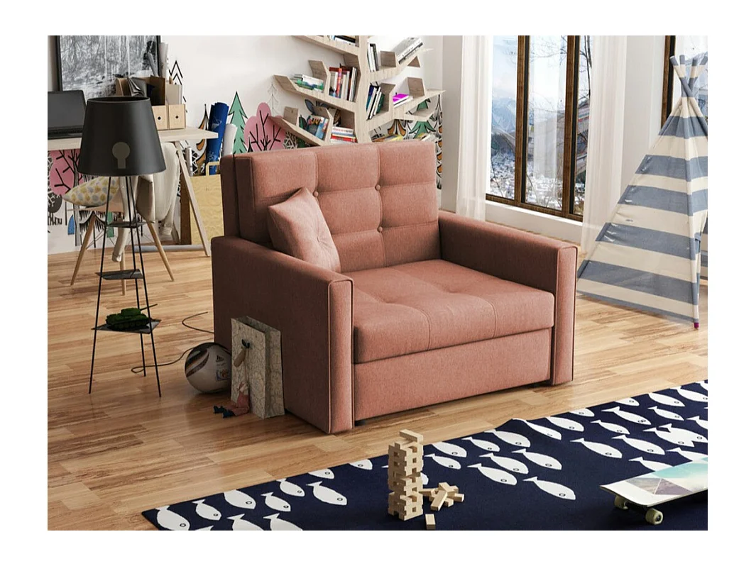 Fauteuil Columbus 101, Rose, 85x103x98cm, Tapisserie, Pieds: Métal|Plastique