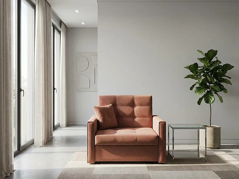 Poltrona Columbus 101, Fucsia, 85x103x98cm, Arazzo, Gambe: Metallo|Plastica