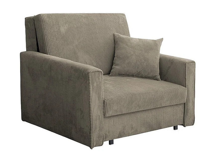 Sillón Columbus 190, De color marrón claro, 85x103x98cm, Tapiz, Patas: Metal