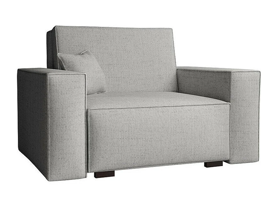 Fauteuil Columbus 195, Gris, 85x123x98cm, Tapisserie, Pieds: Bois, Mobilier déjà assemblé