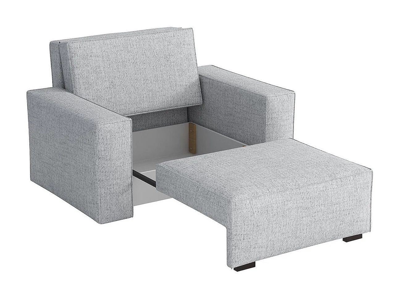 Fauteuil Columbus 195, Gris, 85x123x98cm, Tapisserie, Pieds: Bois, Mobilier déjà assemblé