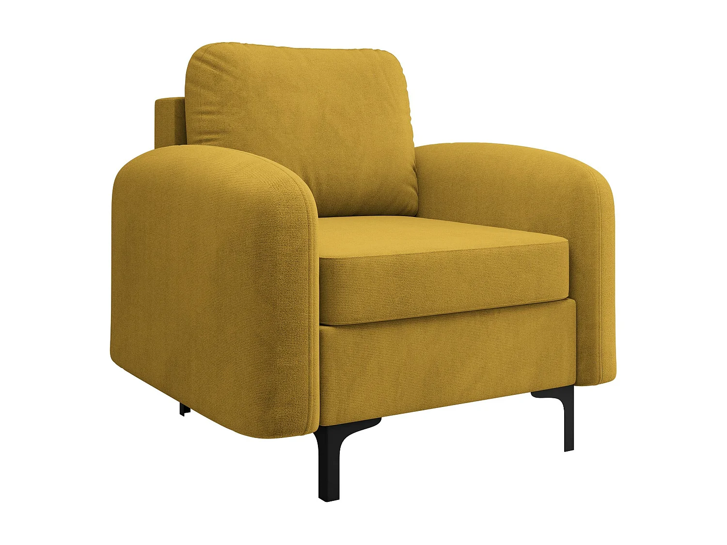 Fauteuil Torlua 100, Brun clair, 96x92x94cm, Tissu, Pieds: Métal