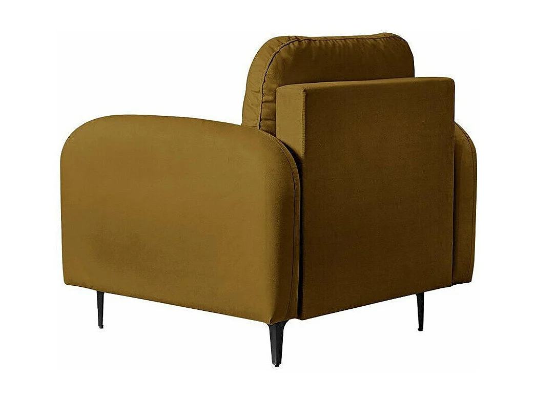 Fauteuil Torlua 100, Brun clair, 96x92x94cm, Tissu, Pieds: Métal