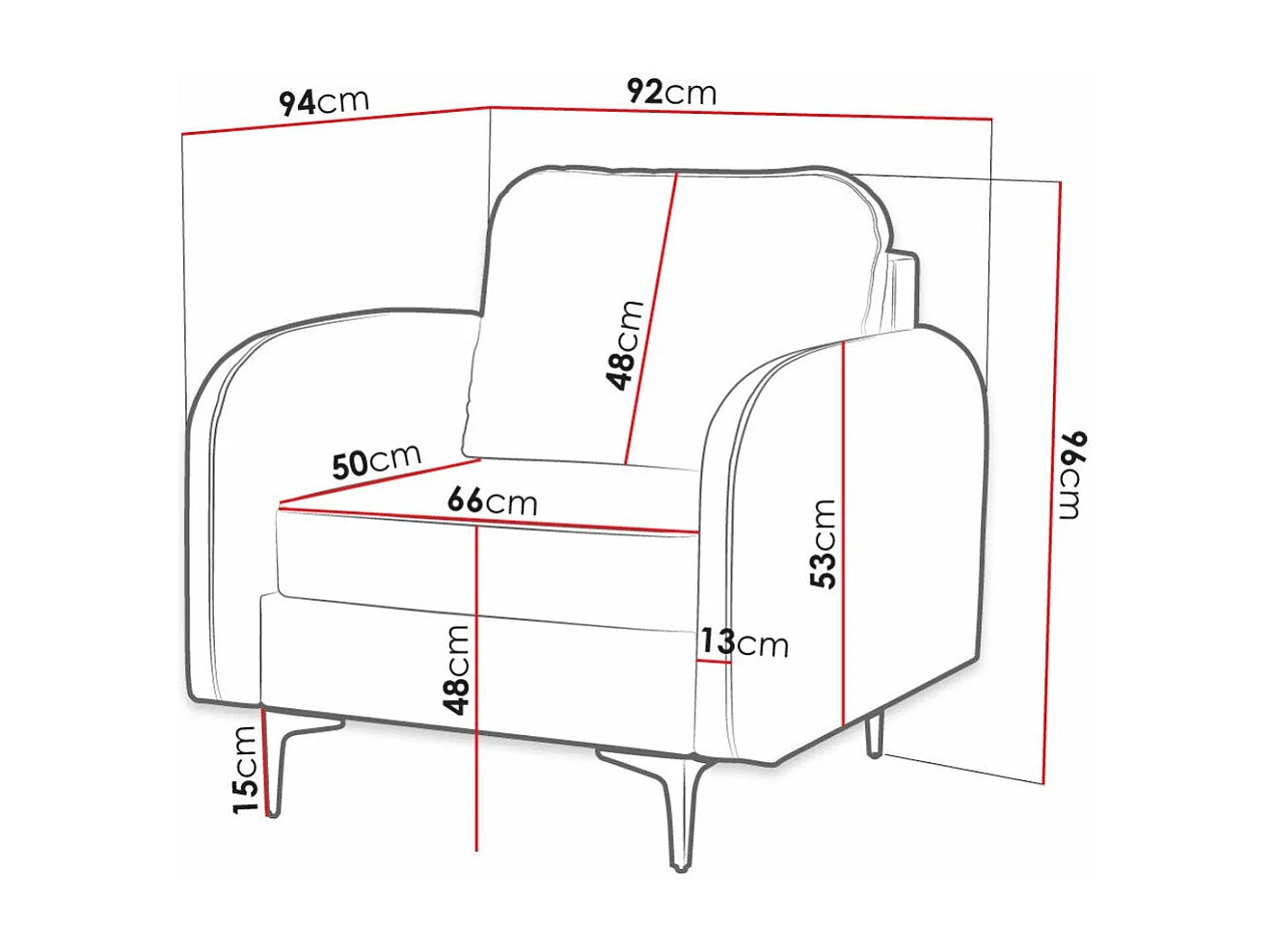 Fauteuil Torlua 100, Brun clair, 96x92x94cm, Tissu, Pieds: Métal