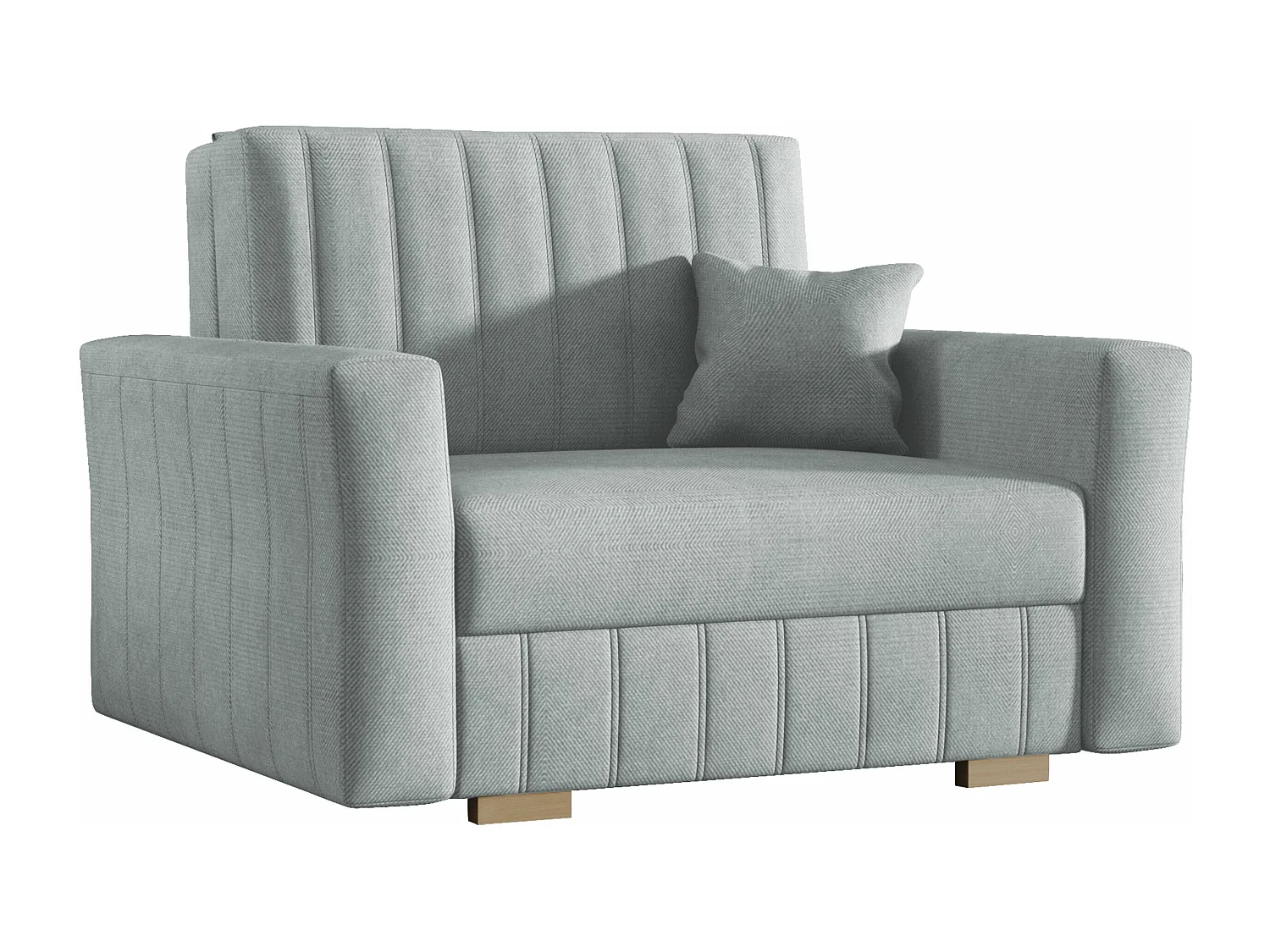 Fauteuil Columbus 135, Gris, 85x115x98cm, Tapisserie, Pieds: Bois|Plastique