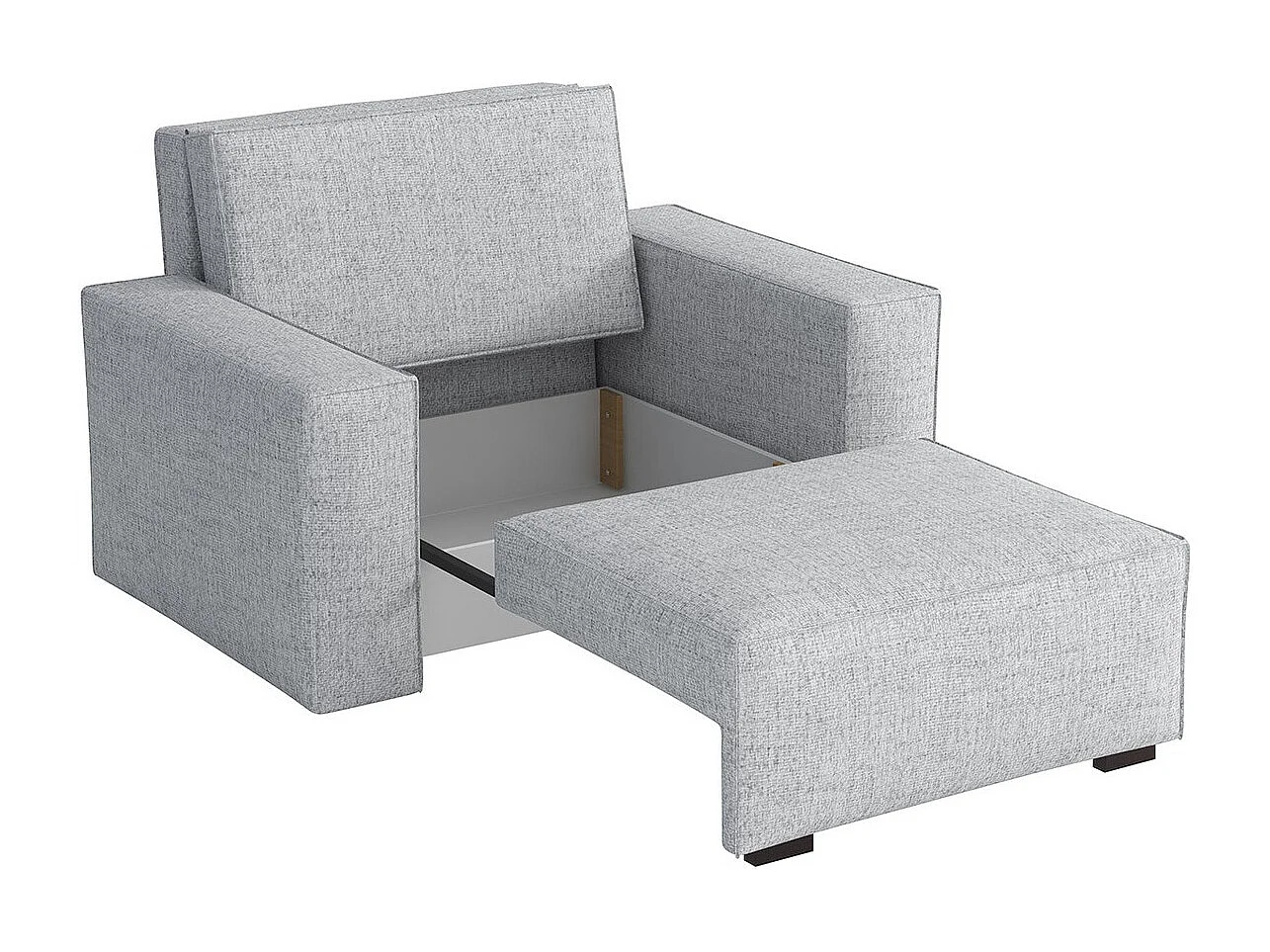 Sillón Columbus 195, De color marrón claro, 85x123x98cm, Tapiz, Patas: Madera