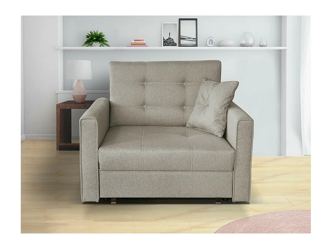Fauteuil Columbus 101, Brun clair, 85x103x98cm, Tapisserie, Pieds: Métal|Plastique