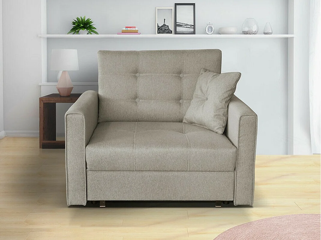 Poltrona Columbus 101, Nocciola, 85x103x98cm, Arazzo, Gambe: Plastica|Metallo