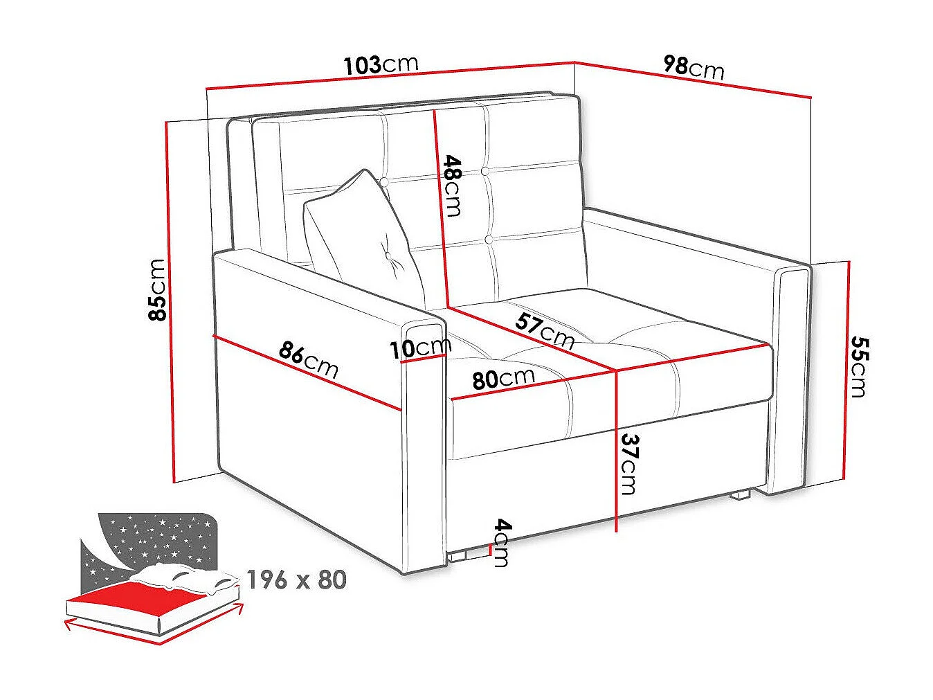 Poltrona Columbus 101, Nocciola, 85x103x98cm, Arazzo, Gambe: Plastica|Metallo