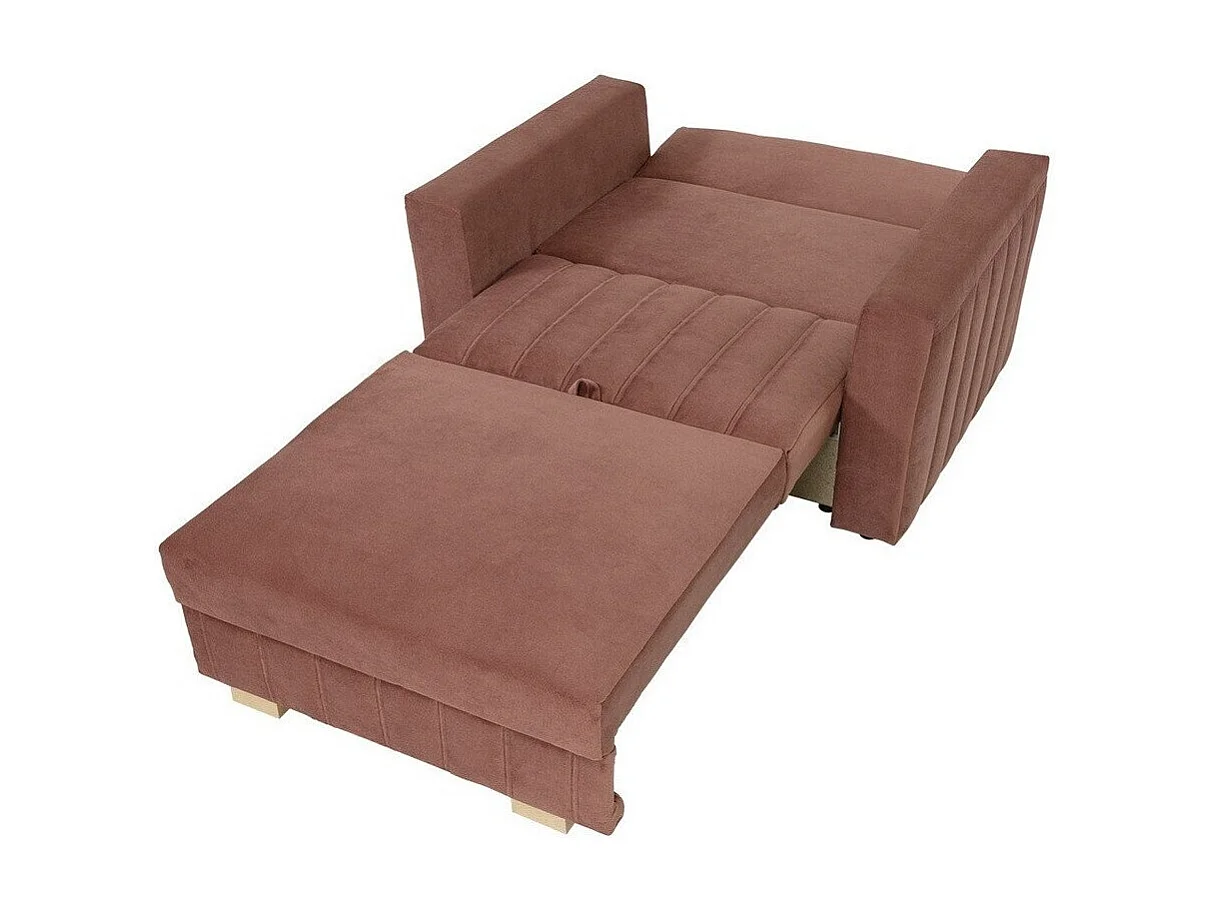 Fauteuil Columbus 135, Brun clair, 85x115x98cm, Tapisserie, Pieds: Bois|Plastique