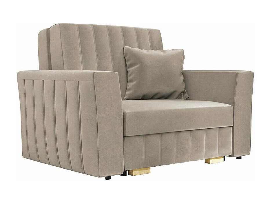 Fauteuil Columbus 135, Brun clair, 85x115x98cm, Tissu, Pieds: Plastique|Bois