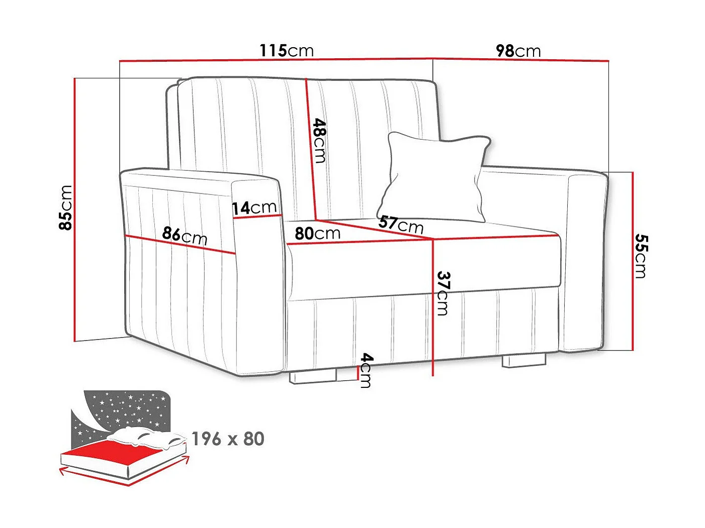 Fauteuil Columbus 135, Brun clair, 85x115x98cm, Tissu, Pieds: Plastique|Bois
