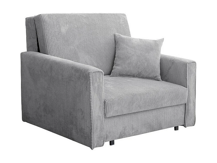 Fauteuil Columbus 190, Gris, 85x103x98cm, Tissu, Pieds: Métal, Mobilier déjà assemblé