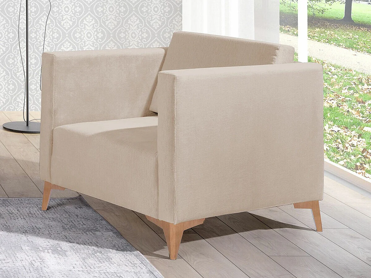 Poltrona Virmore 102, Castanho claro, Tecido, 7x8x8cm