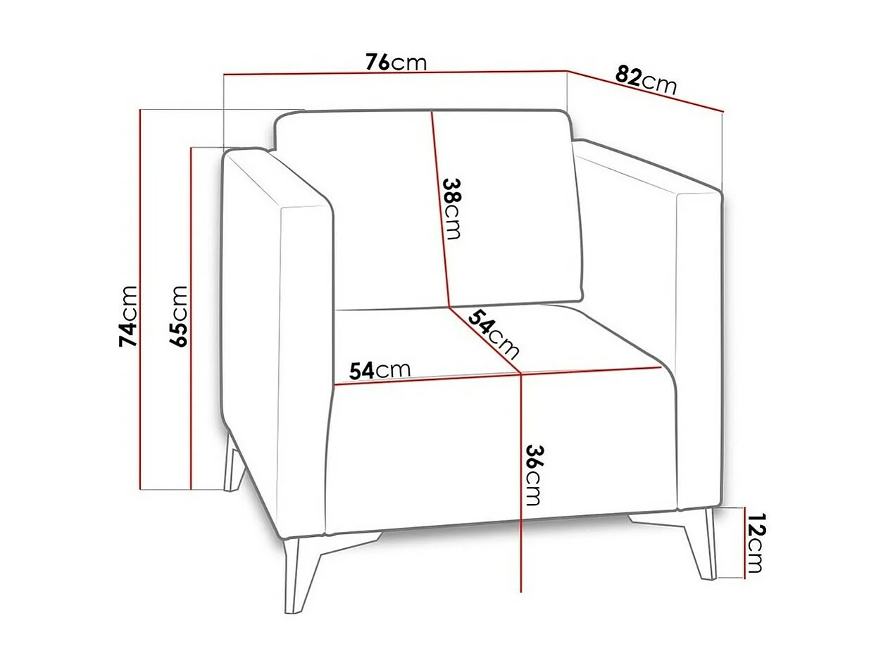 Poltrona Virmore 102, Castanho claro, Tecido, 7x8x8cm