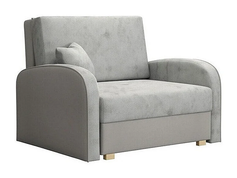 Fauteuil Columbus 160, Gris, 85x103x98cm, Tapisserie, Pieds: Bois, Mobilier déjà assemblé