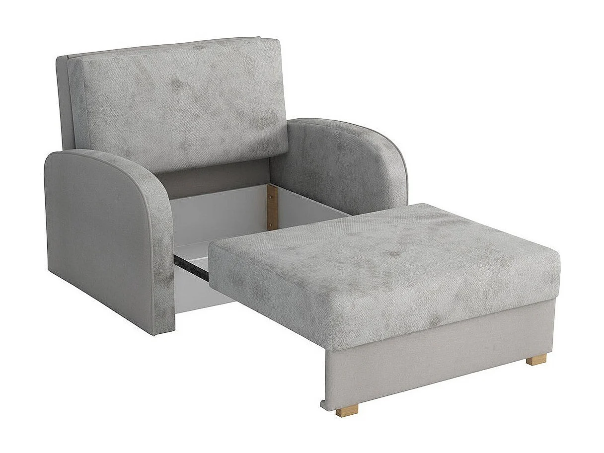 Fauteuil Columbus 160, Gris, 85x103x98cm, Tapisserie, Pieds: Bois, Mobilier déjà assemblé