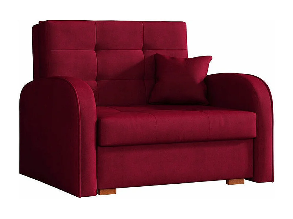 Fauteuil Columbus 114, Rouge, 85x103x98cm, Tissu, Pieds: Bois, Mobilier déjà assemblé