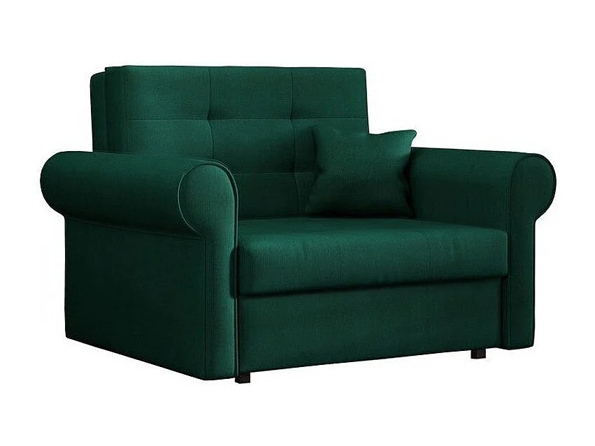 Fauteuil Columbus 127, Vert, 85x116x98cm, Tapisserie, Pieds: Métal
