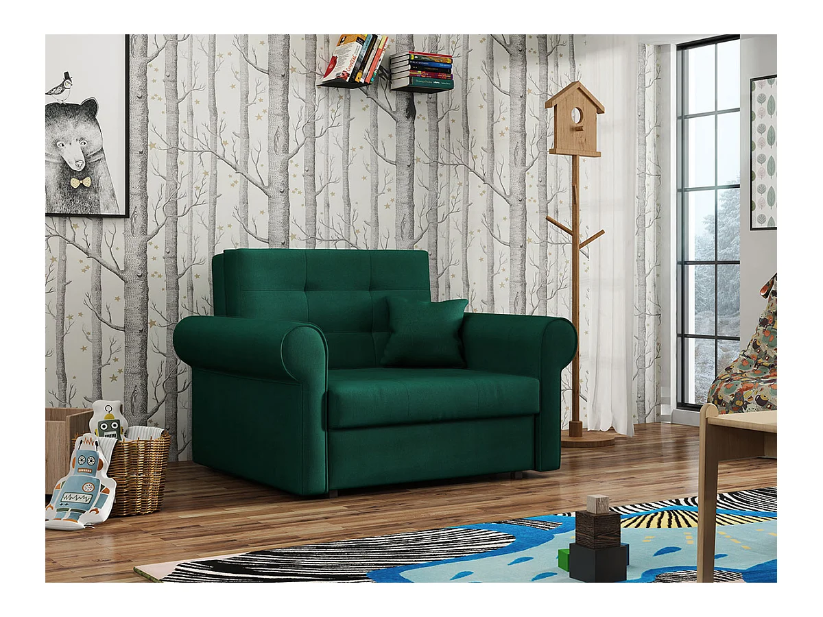 Fauteuil Columbus 127, Vert, 85x116x98cm, Tapisserie, Pieds: Métal