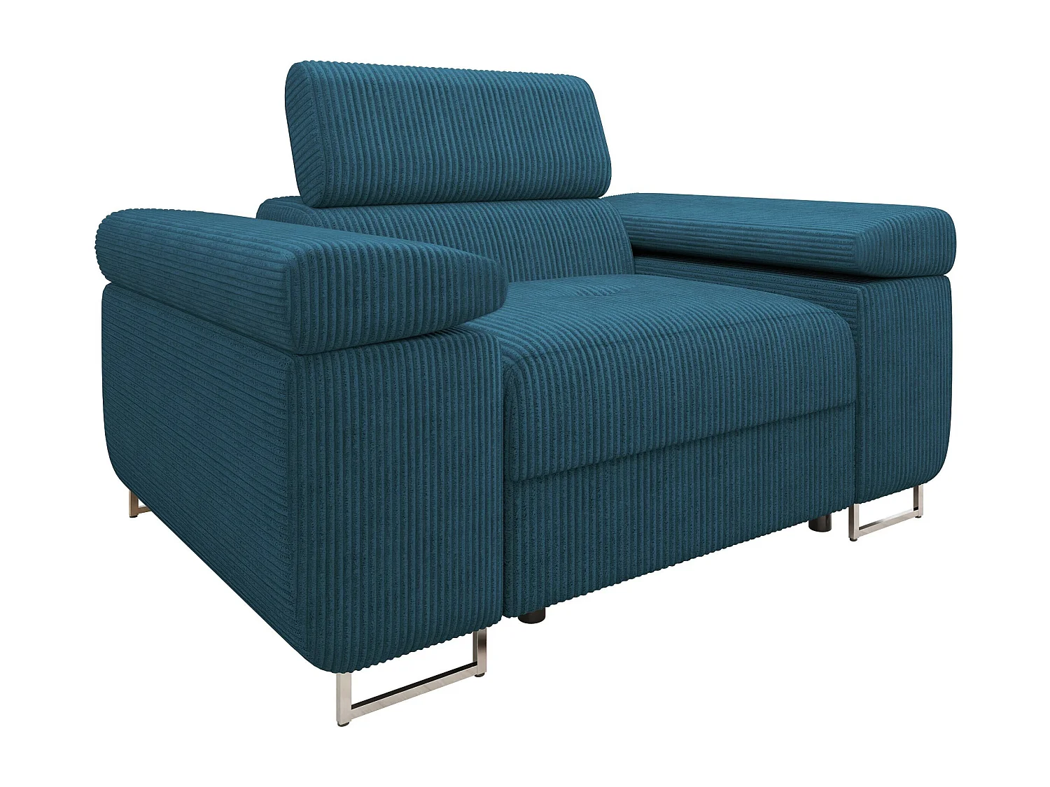 Fauteuil Comfivo Eliferu 106, Bleu, 70x134x102cm, Tissu, Pieds: Métal