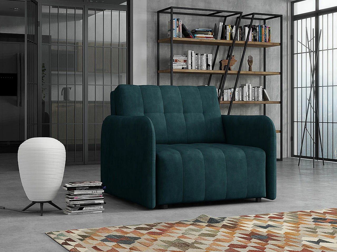 Fauteuil Columbus 176, Turquoise, 85x95x98cm, Tissu, Pieds: Plastique|Métal