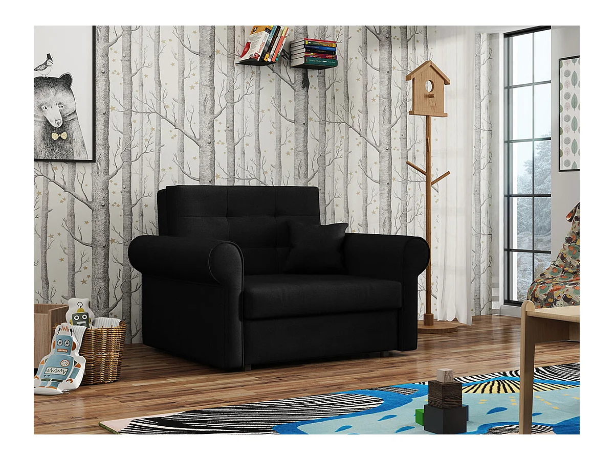 Fauteuil Columbus 127, Noir, 85x116x98cm, Tapisserie, Pieds: Métal