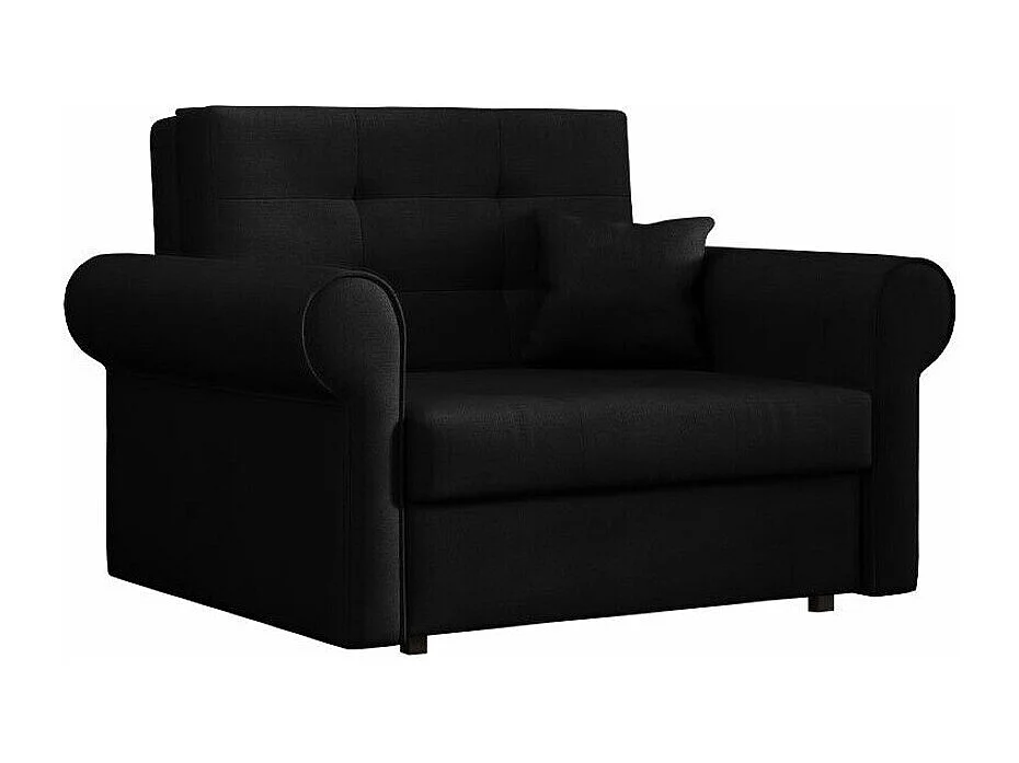 Sillón Columbus 127, Negro, 85x116x98cm, Tapiz, Patas: Metal, Muebles ya montados