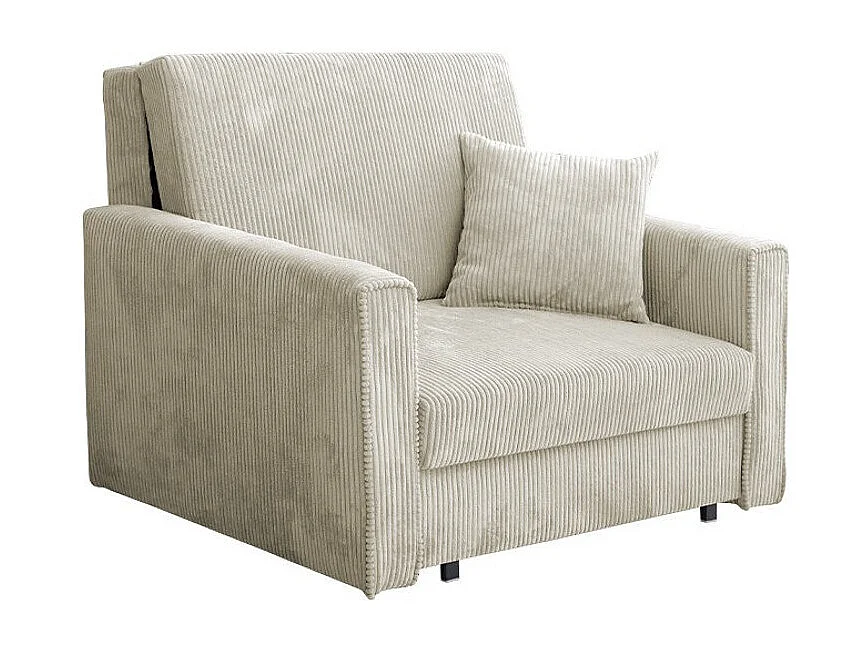 Sillón Columbus 190, De color marrón claro, 85x103x98cm, Tapiz, Patas: Metal