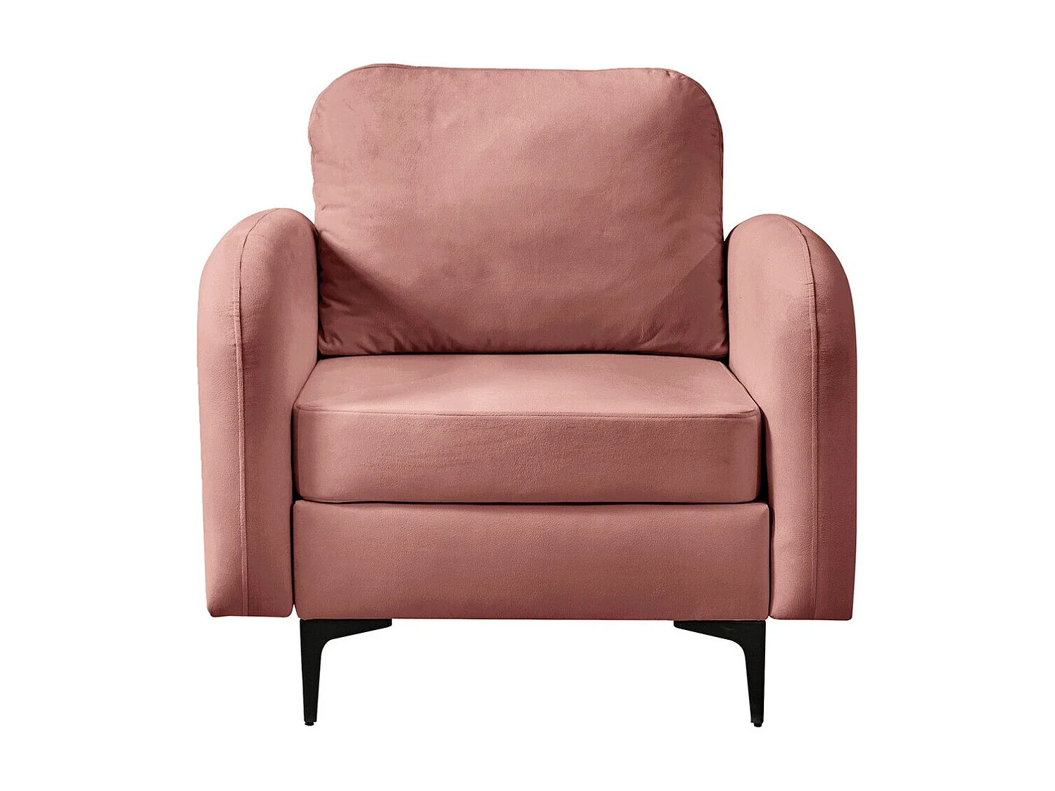 Sillón Torlua 100, Rosa, 96x92x94cm, Tapiz, Patas: Metal