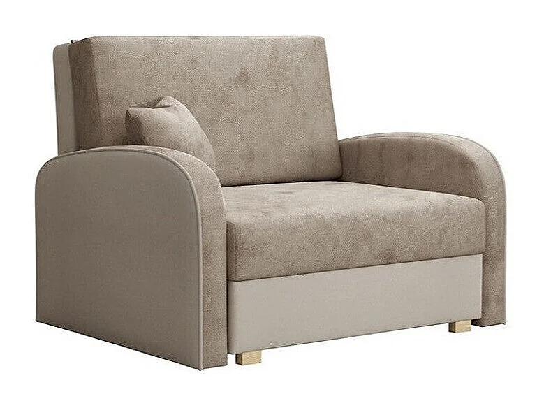 Sillón Columbus 160, De color marrón claro, 85x103x98cm, Tapiz, Patas: Madera