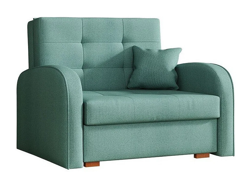 Sillón Columbus 114, Turquesa, 85x103x98cm, Tapiz, Patas: Madera, Muebles ya montados