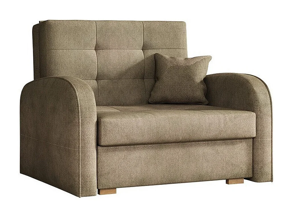 Sillón Columbus 114, De color marrón claro, 85x103x98cm, Tapiz, Patas: Madera