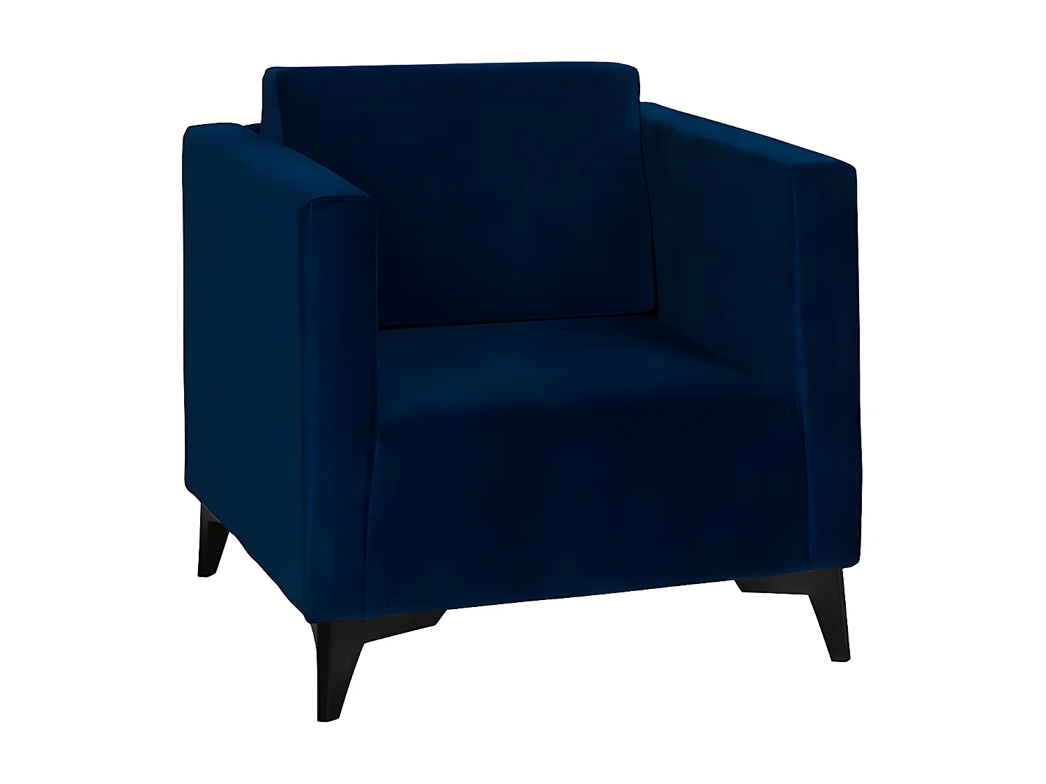 Sillón Virmore 102, Azul, 74x76x82cm, Tapiz, Patas: Plástico