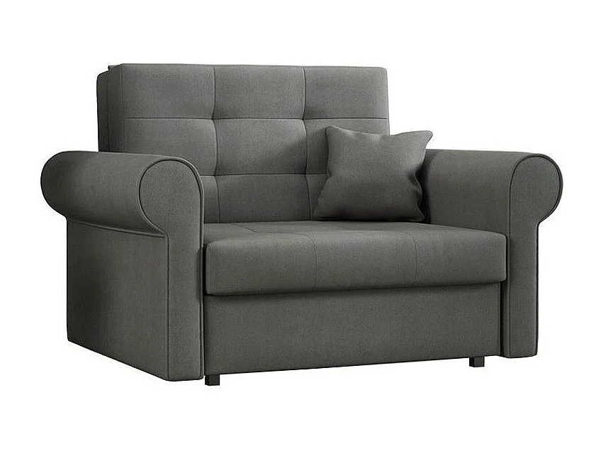 Fauteuil Columbus 127, Gris, 85x116x98cm, Tapisserie, Pieds: Métal