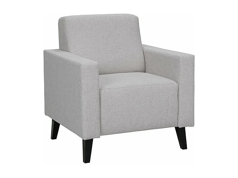 Sillón Delbene 125, Gris, 80x75x75cm, Tapiz, Patas: Plástico