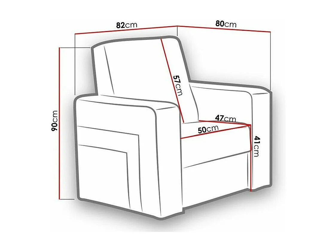 Sillón Tolveli 101, De color marrón claro, 90x82x80cm, Cuero ecológico + Tapiz