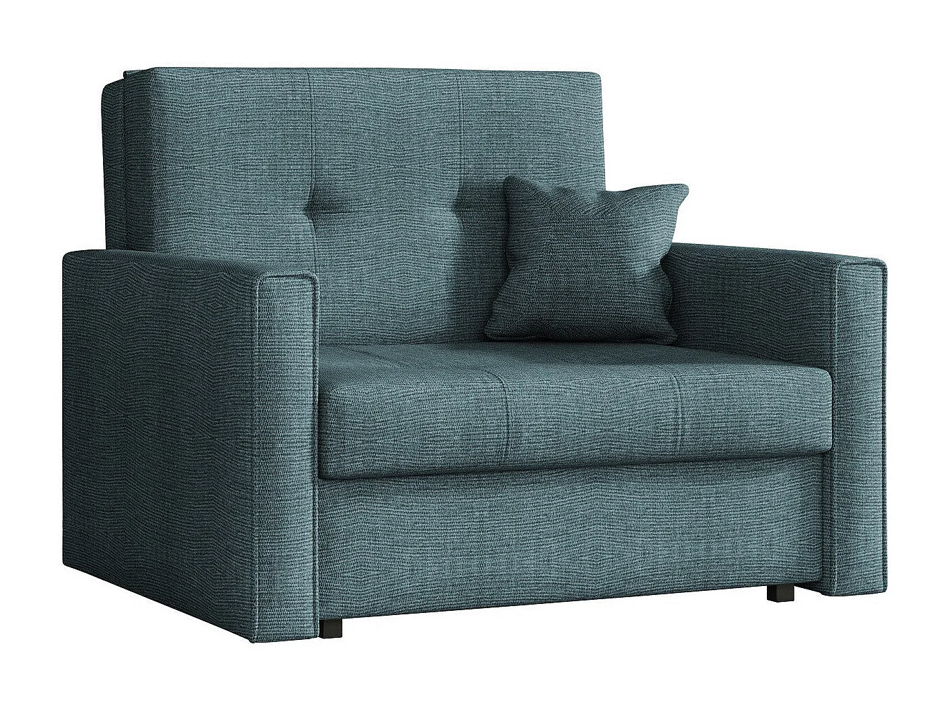 Fauteuil Columbus 104, Turquoise, 85x103x98cm, Tissu, Pieds: Métal