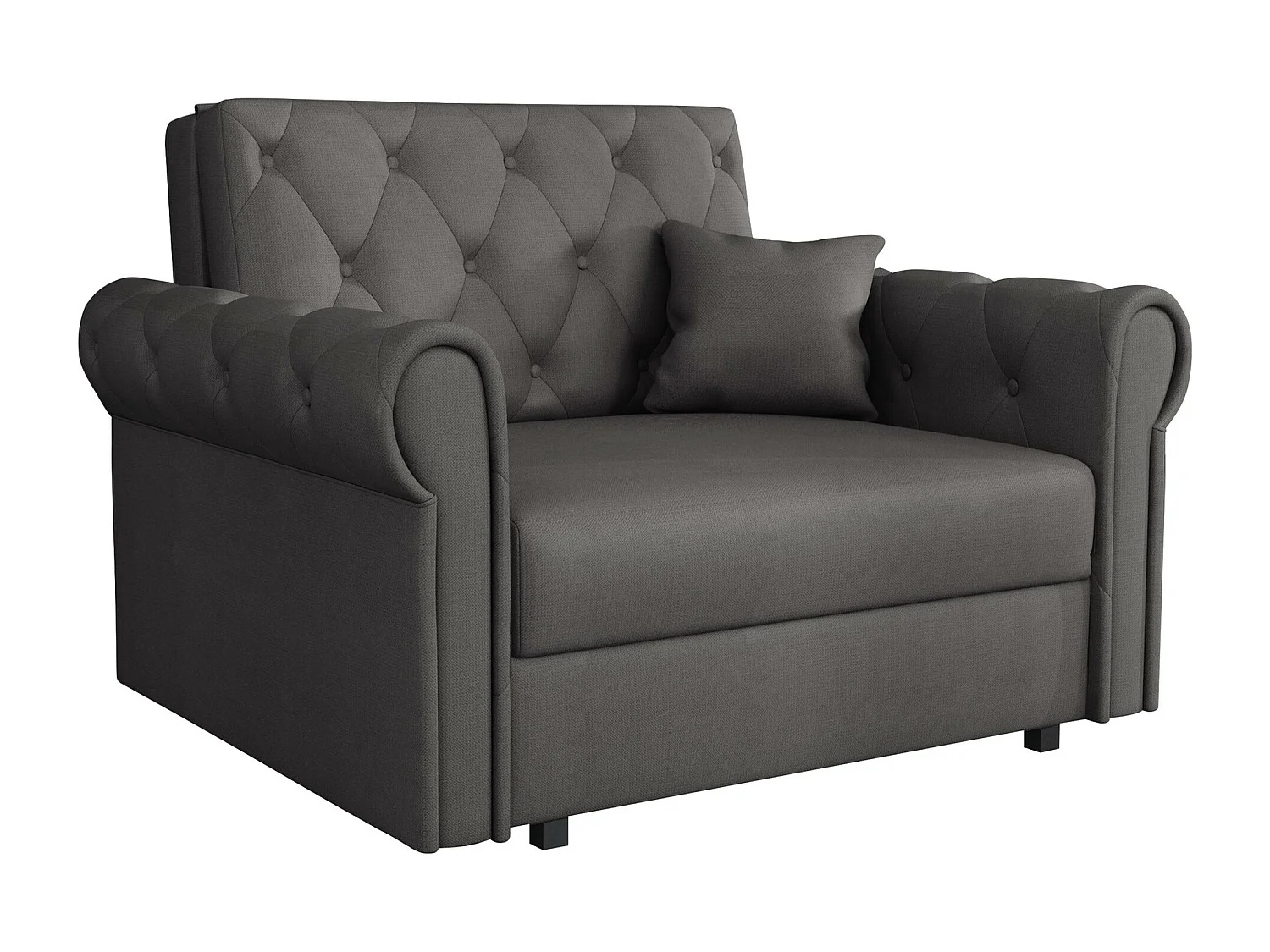 Fauteuil Columbus 200, Gris, 85x116x98cm, Tissu, Pieds: Métal, Mobilier déjà assemblé