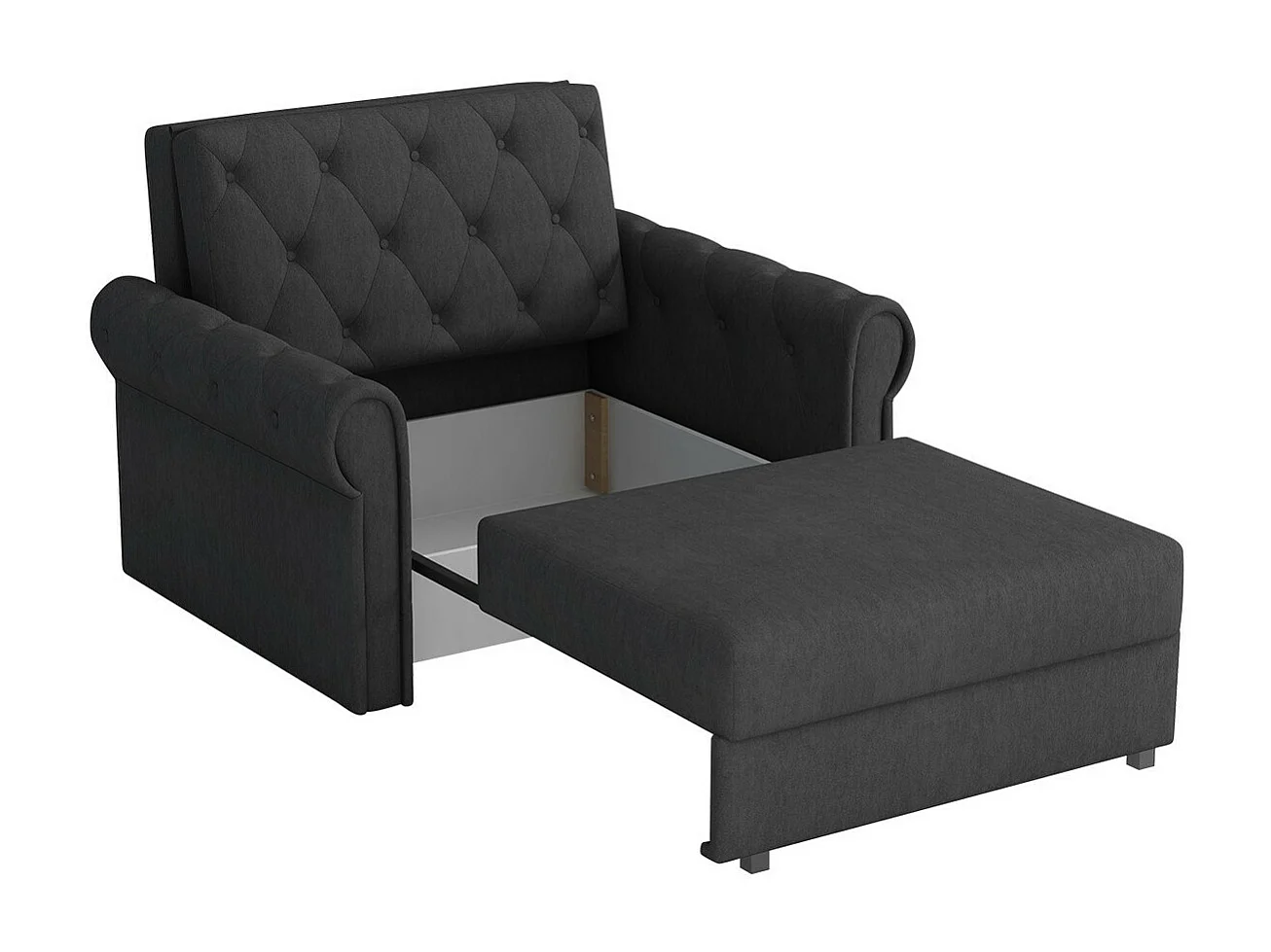 Fauteuil Columbus 200, Gris, 85x116x98cm, Tissu, Pieds: Métal, Mobilier déjà assemblé