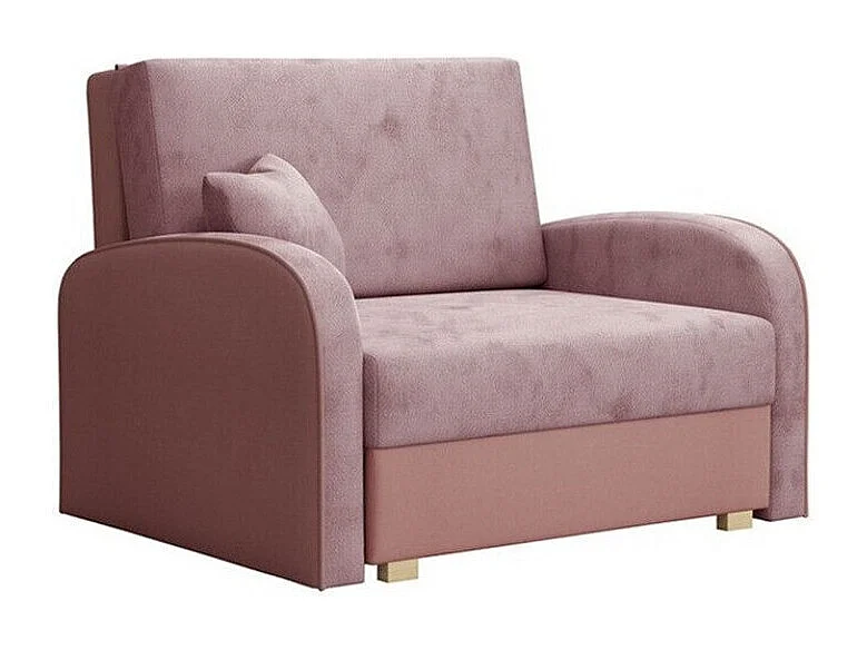 Sillón Columbus 160, Rosa, 85x103x98cm, Tapiz, Patas: Madera, Muebles ya montados
