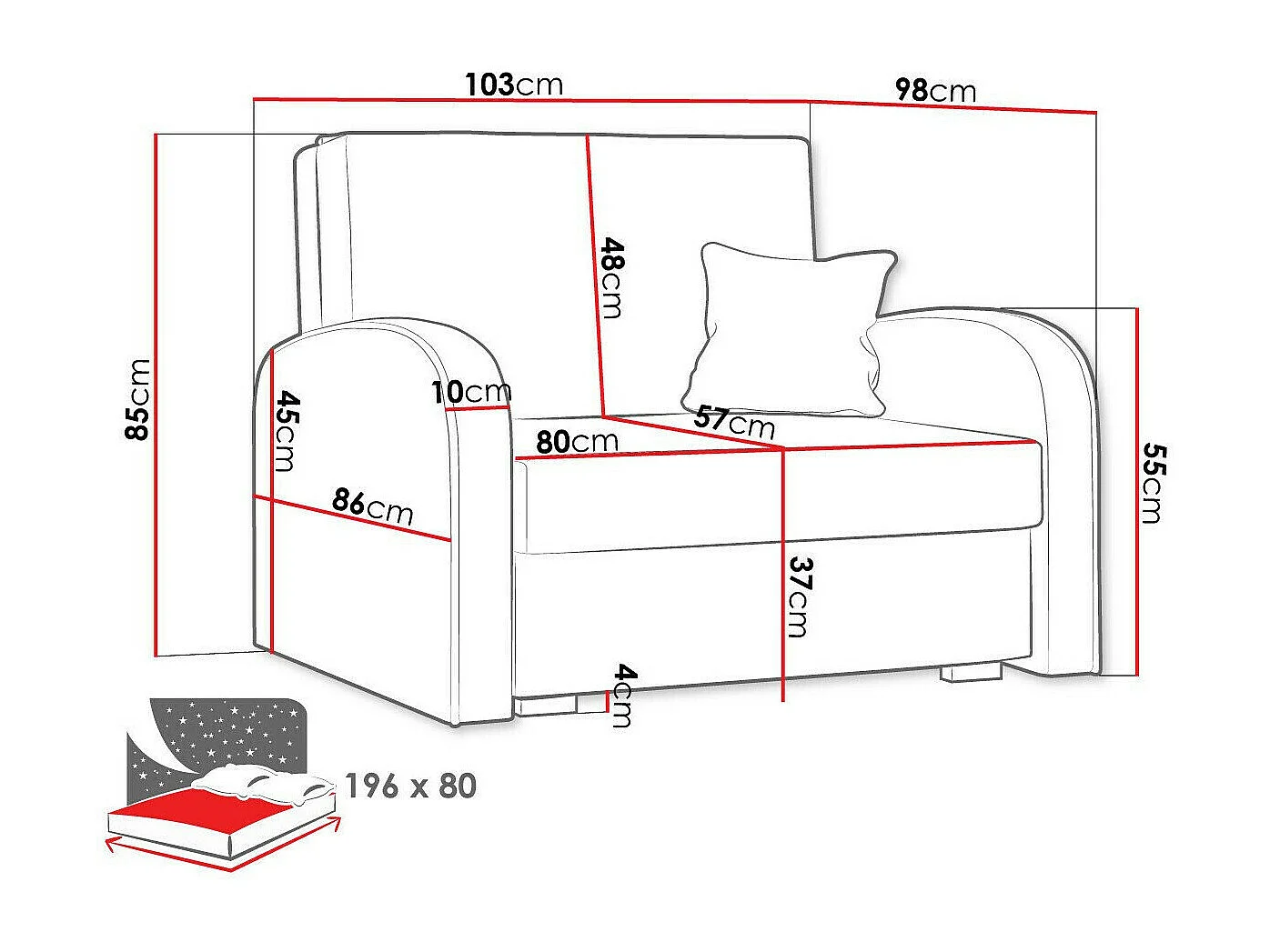 Sillón Columbus 160, Rosa, 85x103x98cm, Tapiz, Patas: Madera, Muebles ya montados