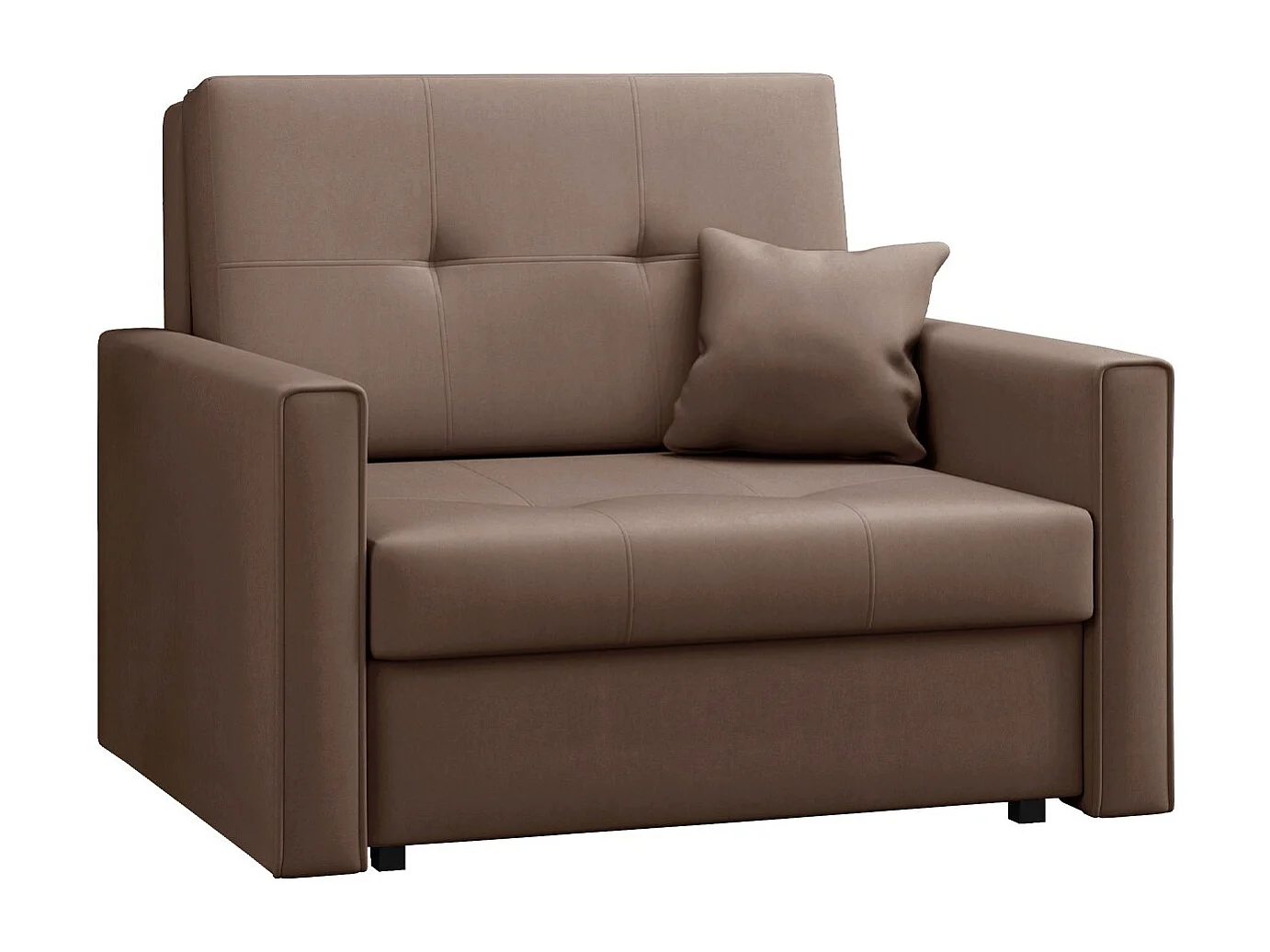 Fauteuil Columbus 104, Marron, 85x103x98cm, Tissu, Pieds: Métal, Mobilier déjà assemblé