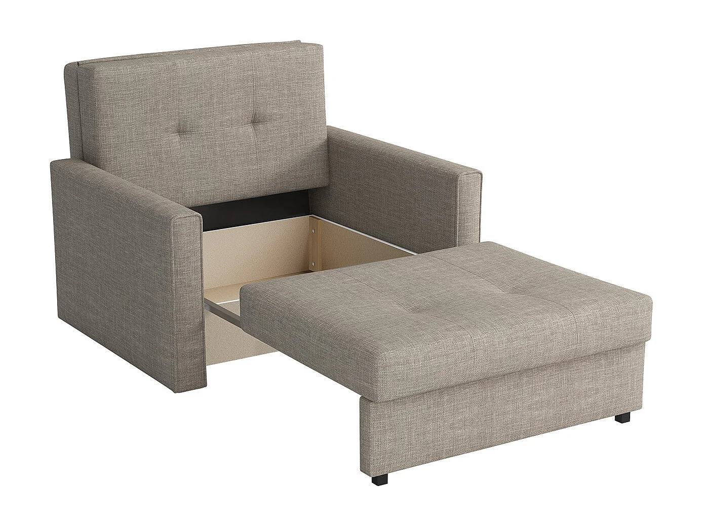 Fauteuil Columbus 104, Marron, 85x103x98cm, Tissu, Pieds: Métal, Mobilier déjà assemblé