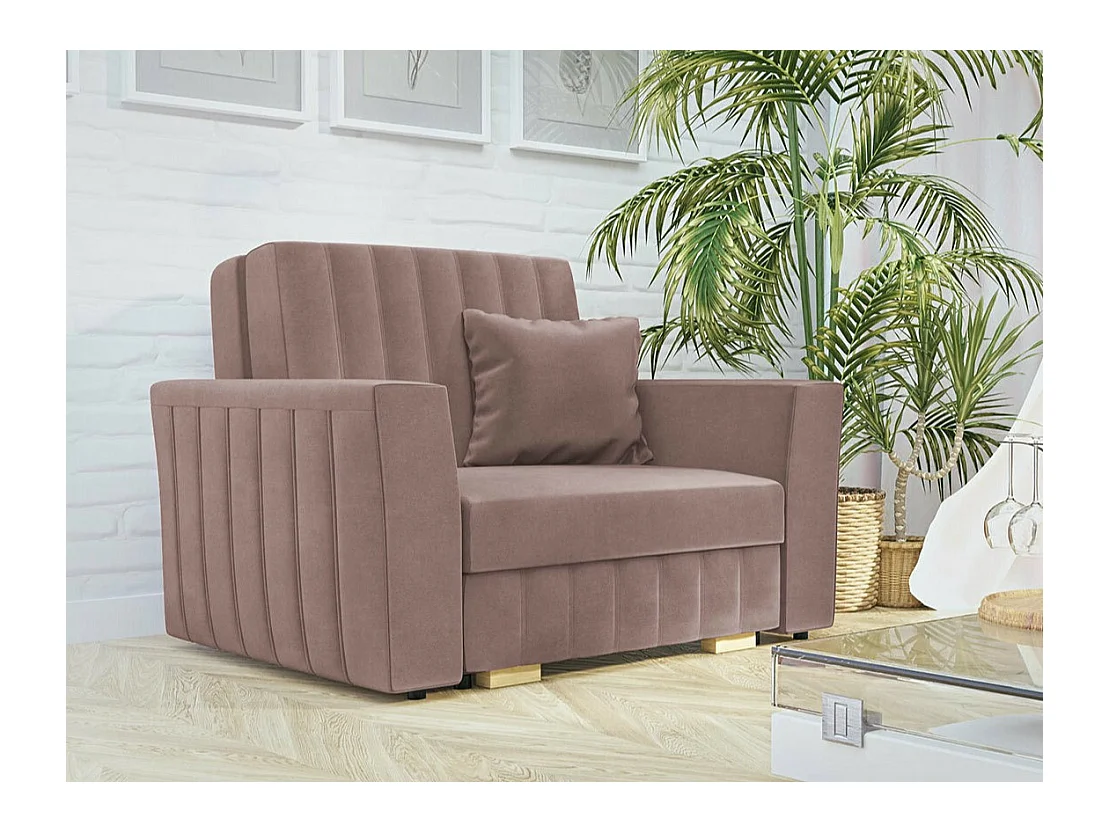 Poltrona Columbus 135, Fucsia, 85x115x98cm, Arazzo, Gambe: Legno|Plastica