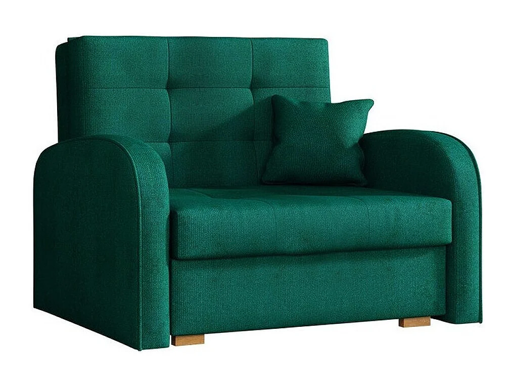 Sillón Columbus 114, Verde, 85x103x98cm, Tapiz, Patas: Madera, Muebles ya montados