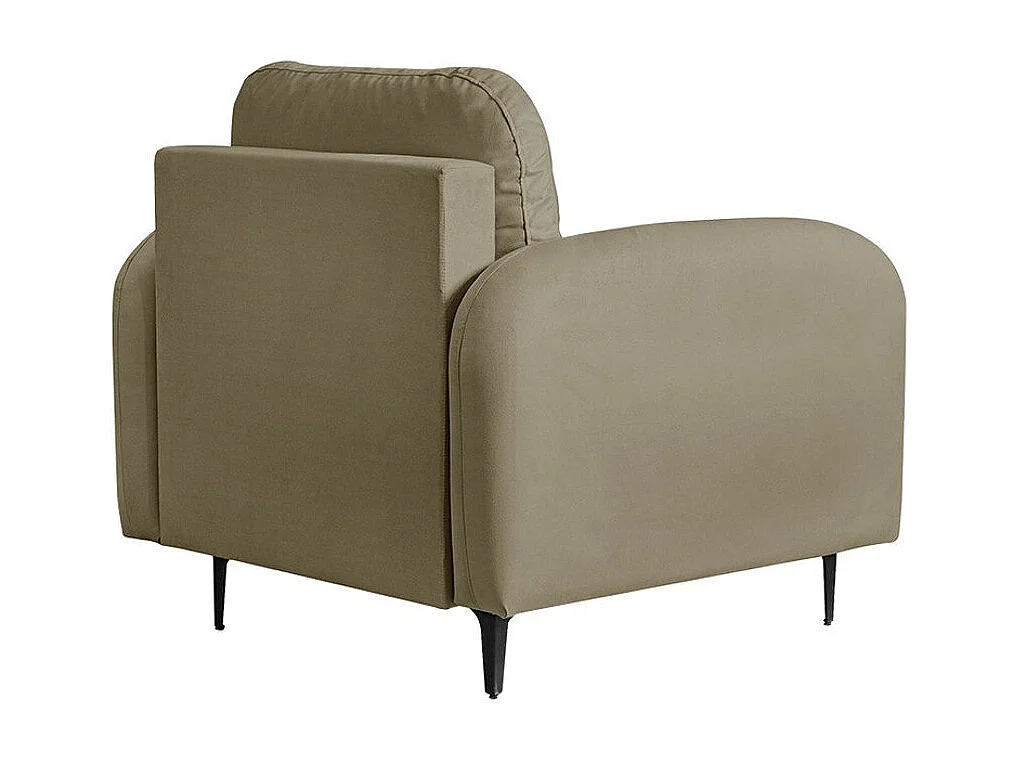 Sillón Torlua 100, De color marrón claro, 96x92x94cm, Tapiz, Patas: Metal